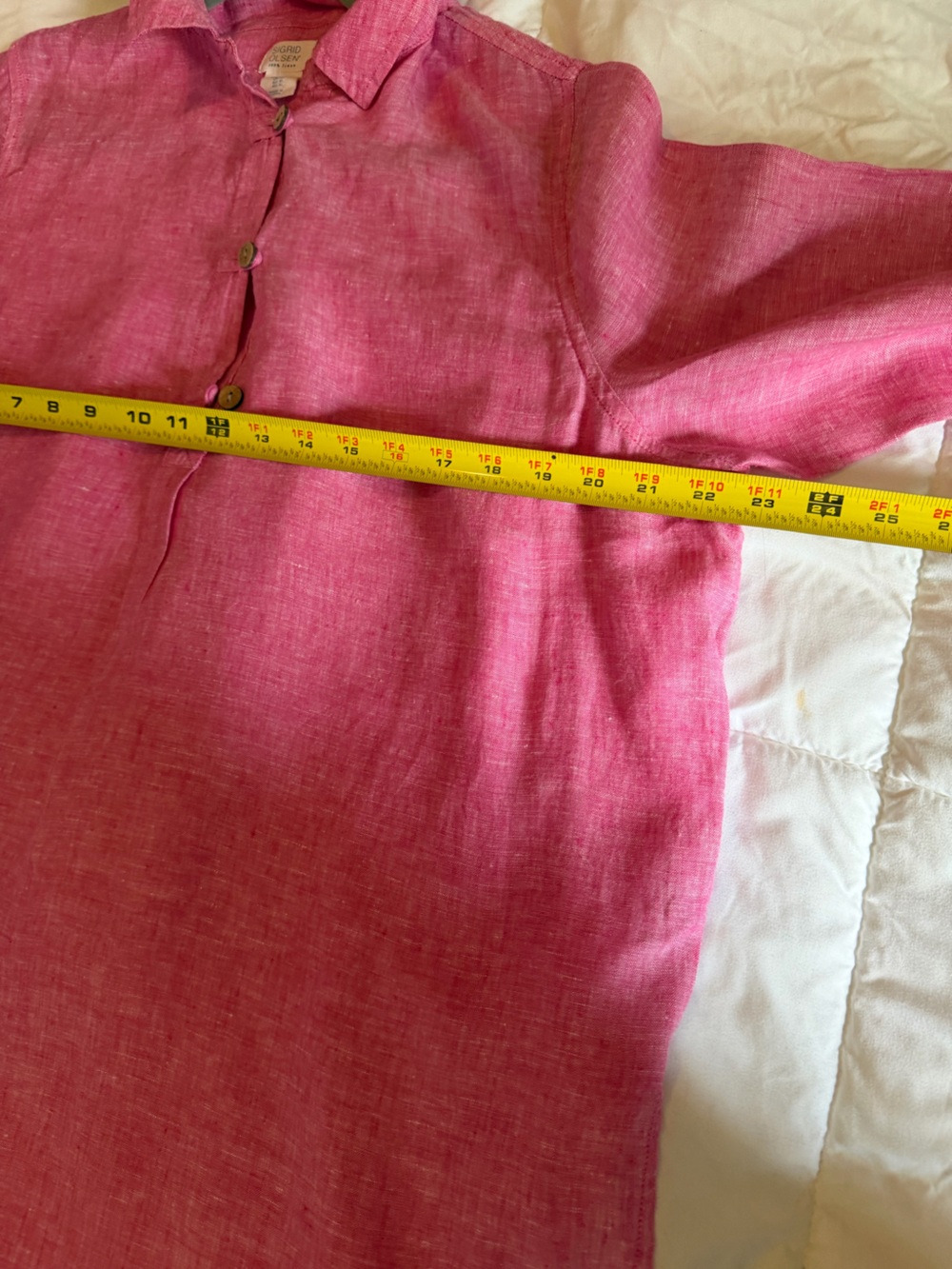 Sigrid Olsen Pink Linen Button-Down Tunic - Picture 3 of 7